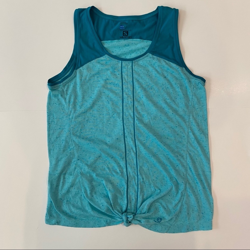 Salomon Women’s Teal Tie Front Tank Top. Size Small. EUC
